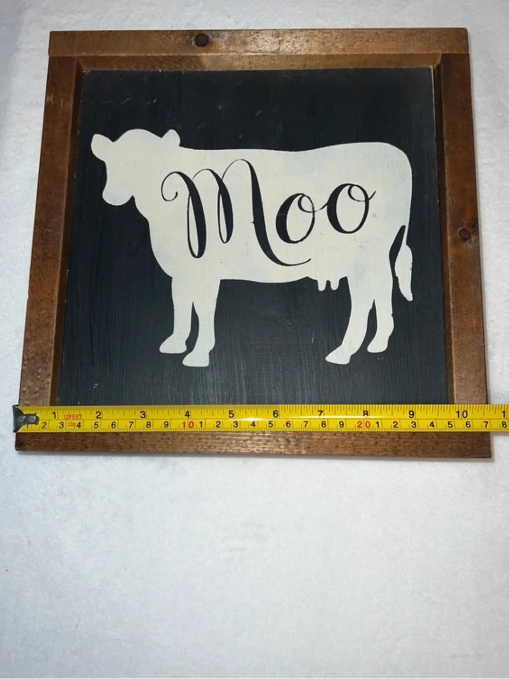 Rustic Farmhouse Wood Framed Moo Cow Sign Wall Decor